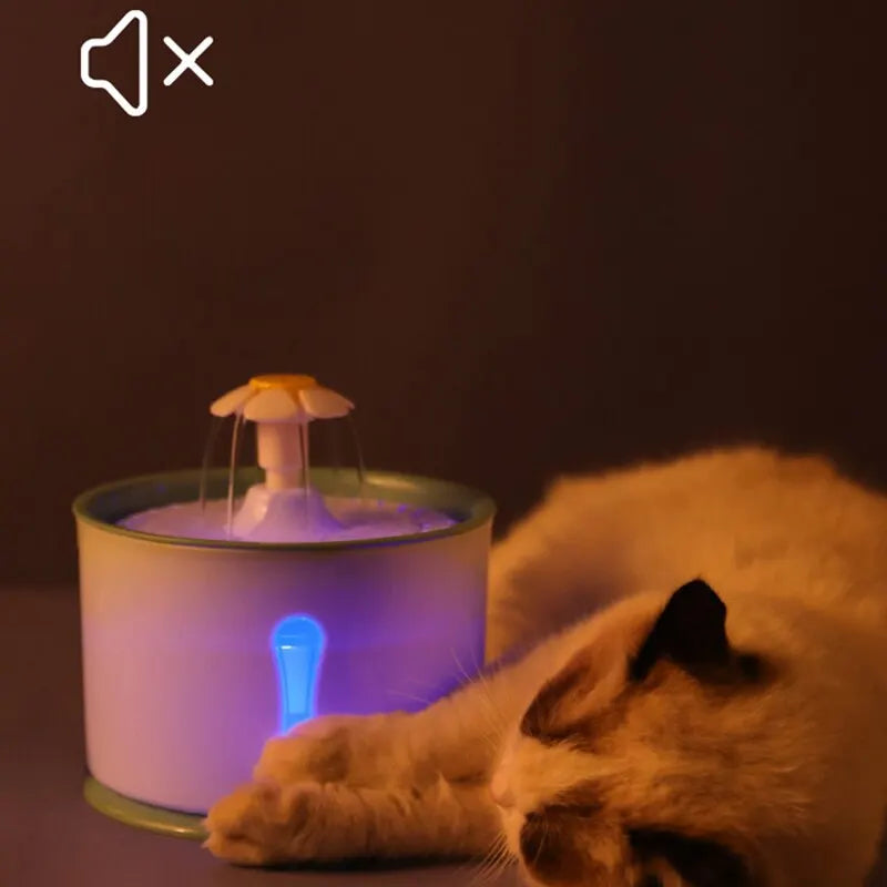 Fonte Automática de Água para Gatos: 2.4L, Filtro de Carvão e Indicador LED